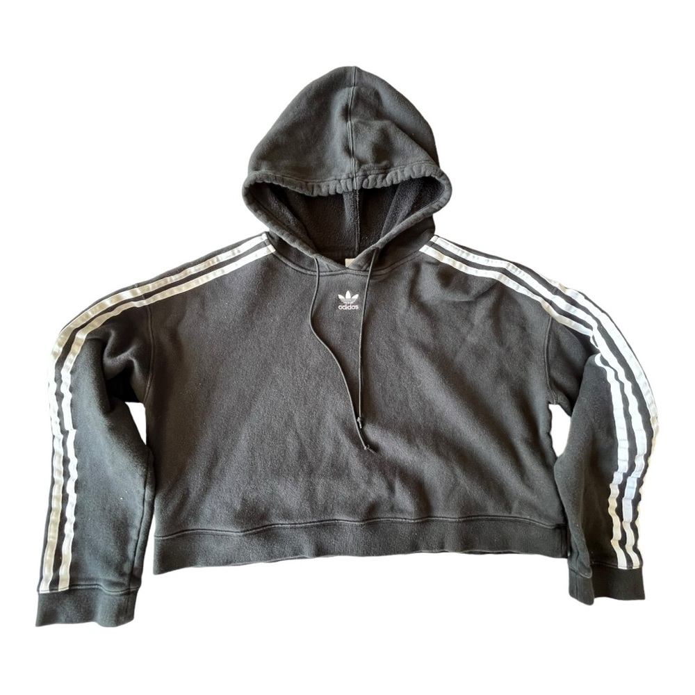 adidas Originals Cropped Hoodie, Women’s Medium Sweatshirt Retro Streetwear - Picture 2 of 8